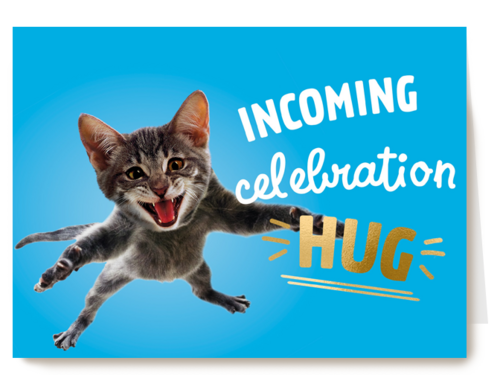 Felicitatie kaart man vrouw incoming celebration hug