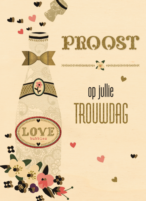 Houten Kaart Huwelijksjubileum | Houten Kaart Hallmark | Huwelijksjubileum | Prodo Proost Op Jullie Trouwdag