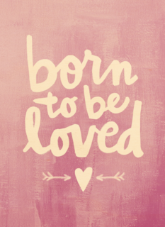 geboortekaartje born to be loved roze