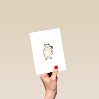 Bedankt beer met bloemen