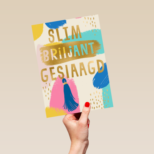 Geslaagd kaart slim briljant geslaagd