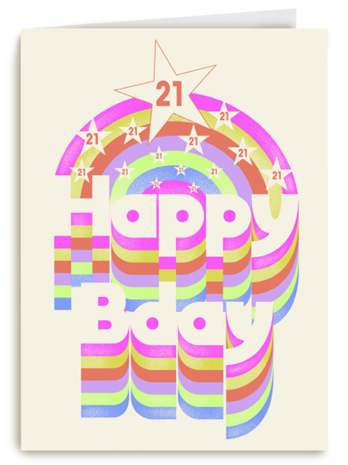 happy 21 bday met disco regenboog