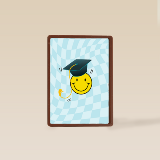 Geslaagd smiley blauw