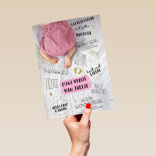 een mooie roze mini versie van jullie