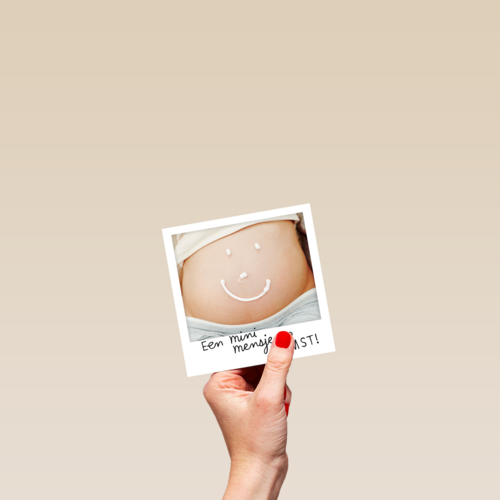 polaroid kaart geboorte zwangerschap mensje
