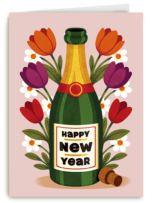 Kaart Hallmark | Nieuwjaar | Folio Happy New Year Tulpen
