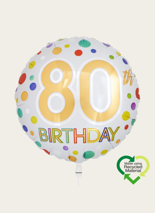 Hallmark Ballon Eco 80 Verjaardag &VerticalLine;  Cadeau Cijferballonnen &VerticalLine;