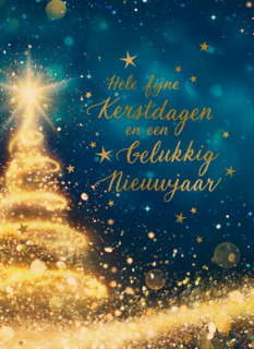 Kerstkaart zakelijk Kerstboom met lichtjes