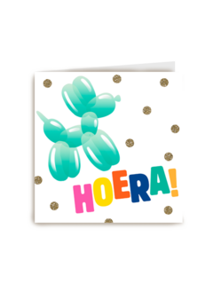 Verjaardagskaart ballondier hoera