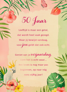 Verjaardagskaart 50 jaar Leeftijd is maar een getal More than words