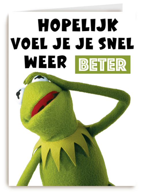 Kaart Hallmark | Beterschapskaarten | Beterschap Kaart Muppets Kermit