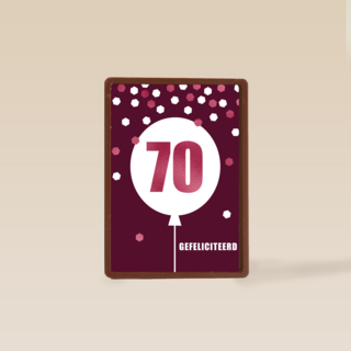 Verjaardagskaart leeftijden vrouw 70 ballon