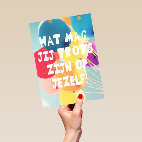Felicitatie kaart man vrouw wat mag jij trots zijn op jezelf