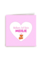 vosje op wit hart op roze achtergrond
