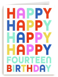 happy fourteenth birthday with these colours