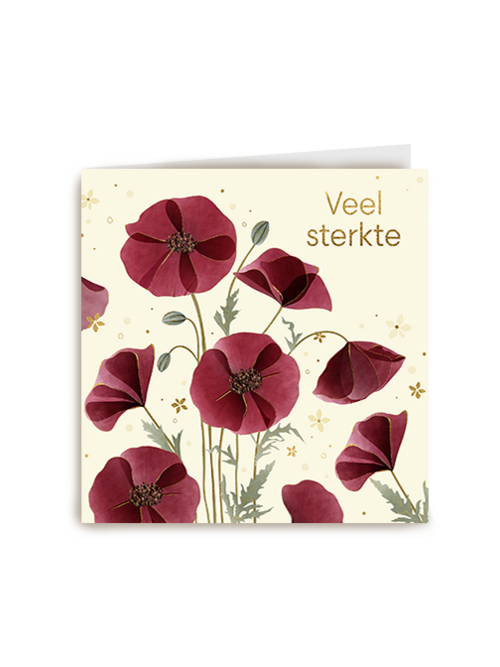 Kaart Hallmark | Condoleance Kaarten | Turnowsky Veel Sterkte Klaproos