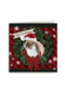 Kerstkaart konijn kerstmuts