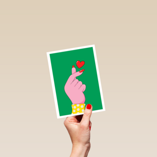 hand maakt hart gebaar