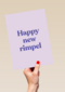 Verjaardagskaart vrouw grappig Happy new rimpel