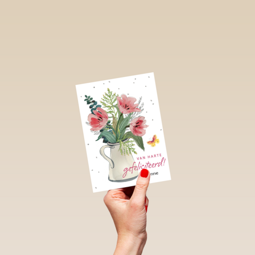 watercolor bloemen in vaas