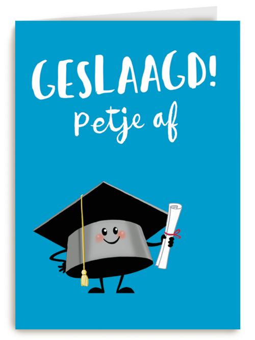 geslaagd petje af