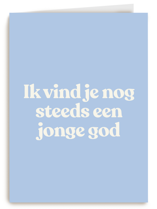 verjaardag kaart man nog steeds jonge god