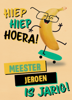 een felicitatie van een skateboard banaan