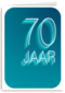Verjaardagskaart 70 jaar blauw groen