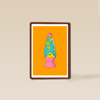 Vrolijke lavalamp gevuld met smileys