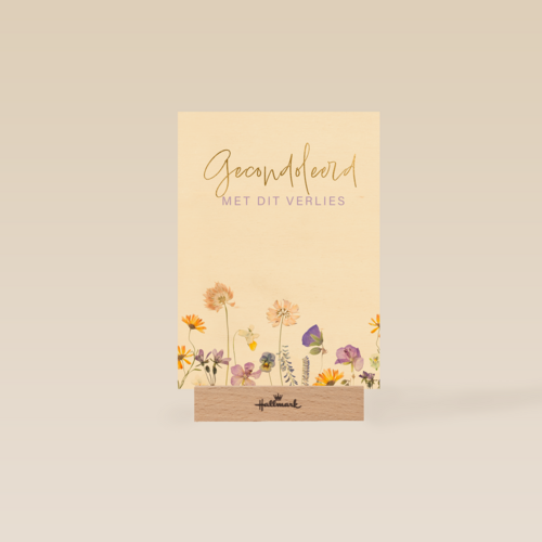 Veldbloemen condoleancekaart