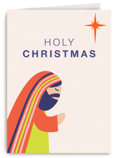 Religieuze kerstkaart bidden