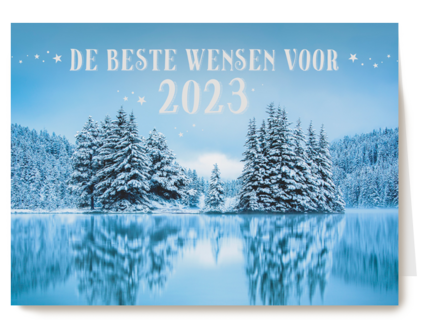 nieuwjaarskaart zakelijk sneeuw de beste wensen voor 2023