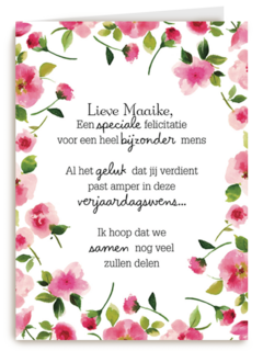 een heel erg bijzondere felicitatie