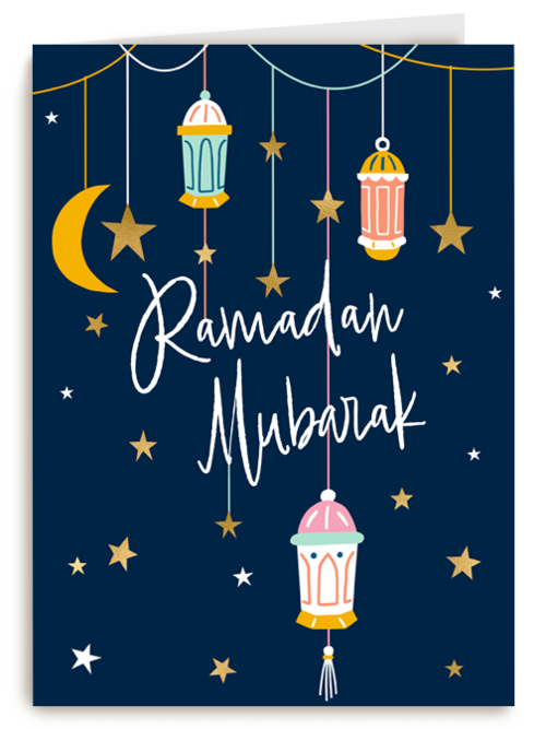 Ramadan Mubarak sterren en lantaarns