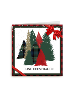 Kerstkaart klassiek kerstbomen