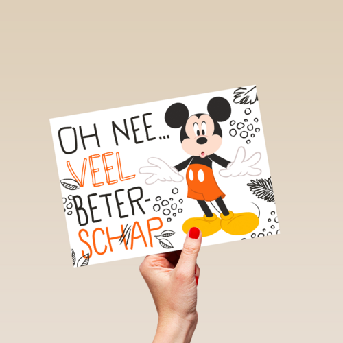Beterschap kaart Mickey Mouse