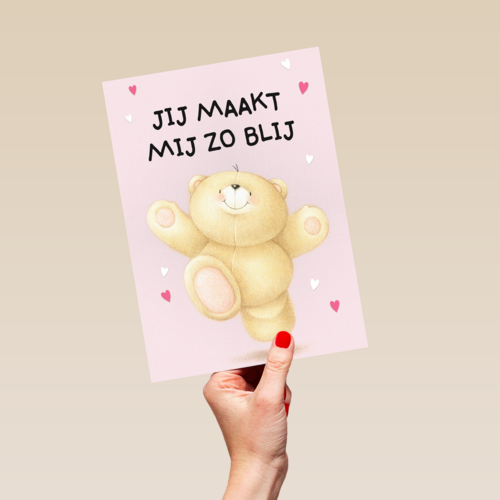 valentijnskaart klassiek forever friends jij maakt mij zo blij