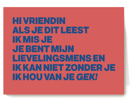 Vriendschapskaart vrouw missen powervrouw