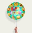 Ballon Happy Birthday Smiley Emoji Multi Eco