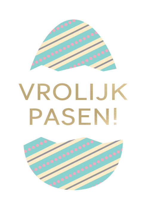 Ansichtkaart Pasen ei met vrolijk Pasen