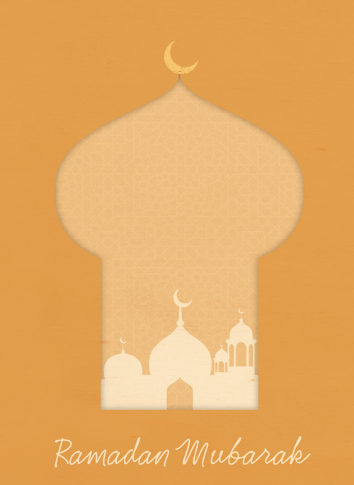 Houten Kaart Ramadan | Houten Kaart Hallmark | Ramadan | Ramadan Kaart Moskee Ramadan Mubarak