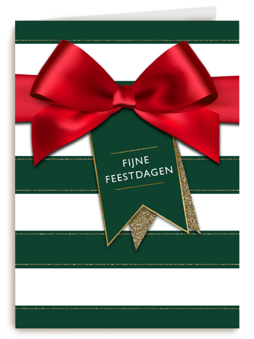 Kerstkaart klassiek label fijne feestdagen