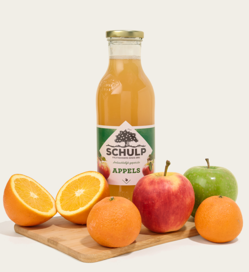 Fruitmand Cadeaubox met Fruitsap