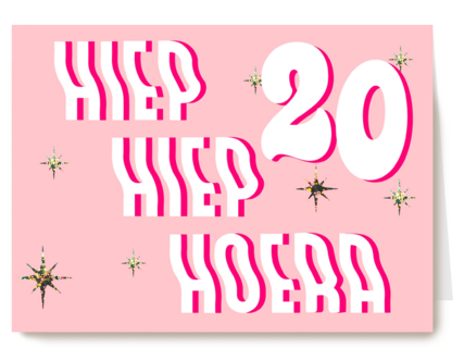 hiep hiep hoera voor 20ste verjaardag