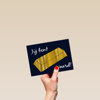 vaderdag kaart stijlvol jij bent goud waard goudstaaf