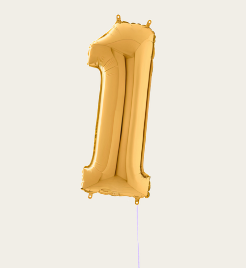 Cijferballon 1 Jaar Goud XL