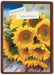 beterschapskaart met zonnebloemen