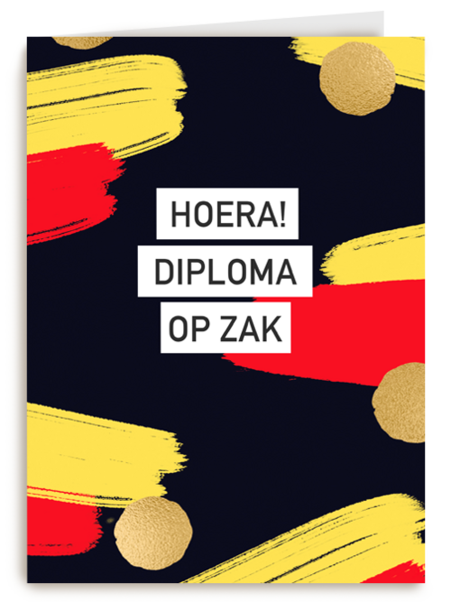 hoera diploma op zak met belgische vlag