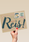 restyle reizen kaart met de tekst goede reis