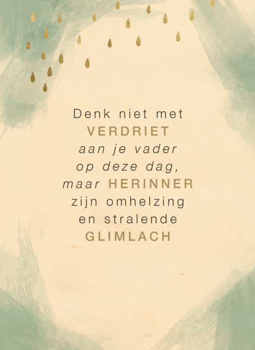 Houten Kaart Vaderdag | Hallmark | Houten Kaart Hallmark | Vaderdag | Denk Niet Met Verdriet